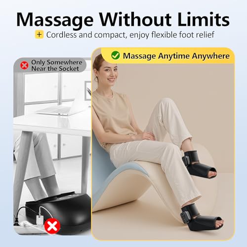 Comfytemp Portable Foot Massager with Heat, Birthday Gift for Dad, Mom, Men, Women, Seniors, Ankle Massage for Plantar Fasciitis, Swelling, Cordless Compression Boot for Circulation (Fit Size 6 to 10) - Image 5