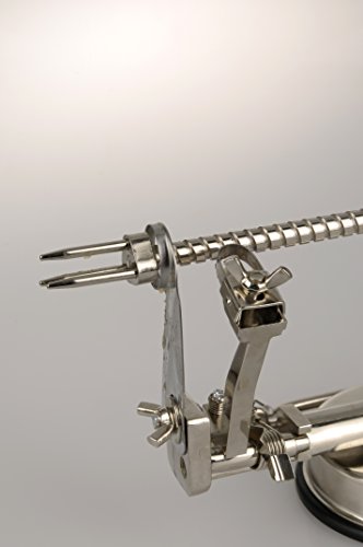 Foto von MaxxGoods 3in1 Apfelschäler: Schälen, Schneiden, Aushöhlen. Praktisches 3-in-1-System mit Silikon-Saugnapffuß. Aluminiumblätter, Silber, Modern