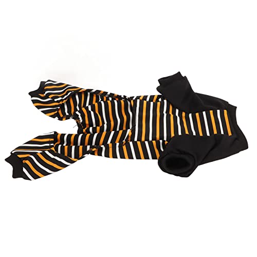 Pijama Listrado para Cachorro, Macacão de 4 Pernas para Cachorro, Material Macio e Confortável, Traj