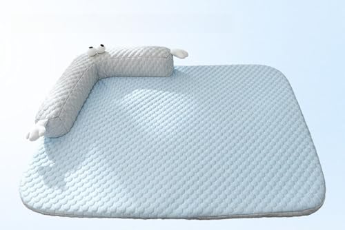 Lorxne ユニック冷感 猫ベッド「枕付き猫ベッド」洗える取り外し可能 猫 ひんやり ペットベッド夏 冷却マット 熱中症対策 クール L字ピロー付き 洗える おしゃれ ひんやり 清潔簡単 インテリアペット用品 大型猫 猫快適 夏対策 猫寝床 暑さ対策 (