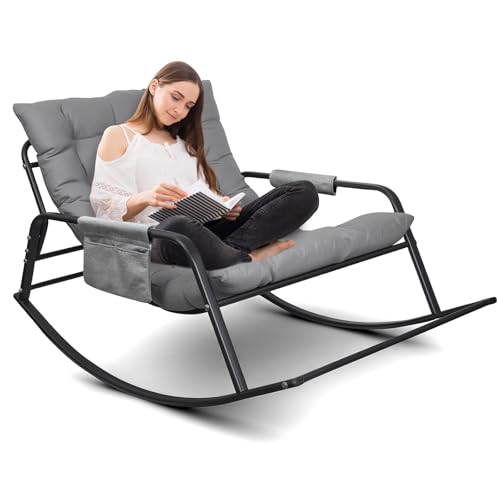 DnKelar Schaukelstuhl für drinnen, draußen ergonomischer Schaukelsessel, Wohnzimmer Relaxstuhl mit...