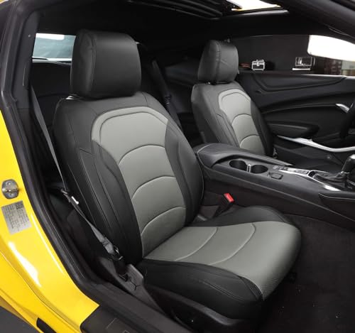 Housses de siège sur mesure Chevrolet Camaro 2016-2024 similicuir noir gris cabriolet RS SS