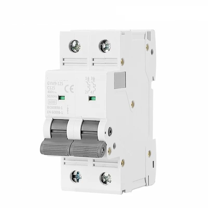 Disjoncteur 2 pôles courbe C 80A avec pouvoir de coupure 6KA pour rail DIN 35.6mm