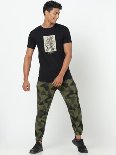 Image of Bewakoof Men's Graphic Print Regular Fit Half Sleeve Round Neck Pure Cotton T-Shirt