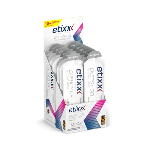 ETIXX isotonic Energy Gel Sabor Manzana 12ud, Negro, Normal