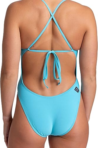 Image of JOLYN Jackson 4 Tie Back Women's Athletic One Piece Swimsuit for Competitive Swimming, Lifeguarding, Medium-Full Coverage