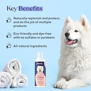 Pawfy 5-in-1 Dog Shampoo & Conditioner | Oatmeal & Aloe | Natural, Vet Reviewed Formulation | Itch Relief | Softness | Whiteness