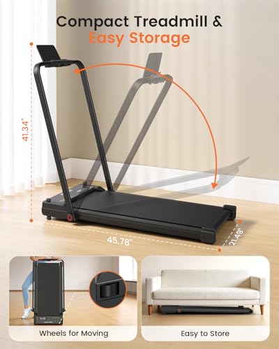 Image of ANCHEER Walking Pad with Incline - Under Desk Treadmill with Handle Bar