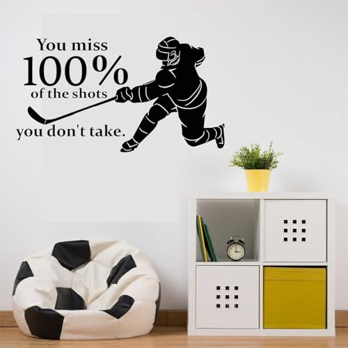 Sticker Vinilo Decorativo Hockey Player Life Quote miniatura 2