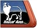 CMI196 Haulin' Auss ~ Australian Shepherd Vinyl Window Auto Decal Sticker | White | 5" x 5"