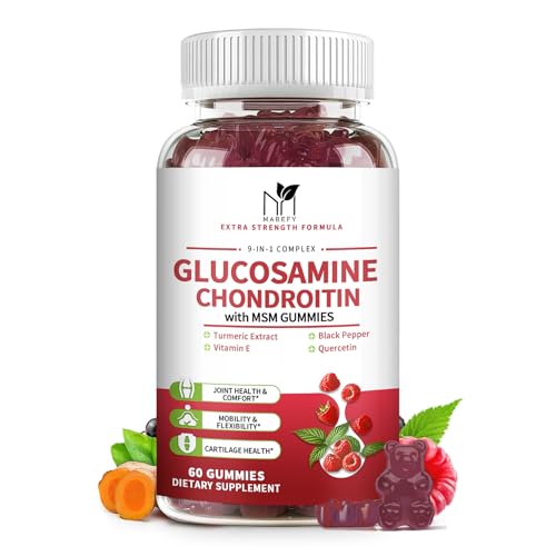 Glucosamine Chondroitin Gummies Triple Strength (1,000mg Glucosamine,750mg Chondroitin) with MSM,...