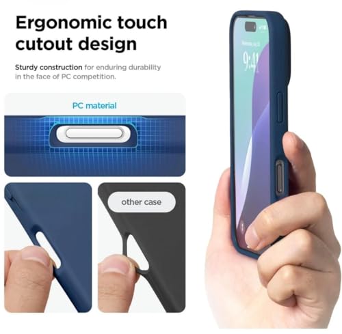 Image of Premium Liquid Silicone Case for iPhone 16 Plus - Slim Full Body Protective Back Cover with Soft Microfiber Lining, Anti-Slip Grip Scratch Resistant Phone Case (Dark Blue)