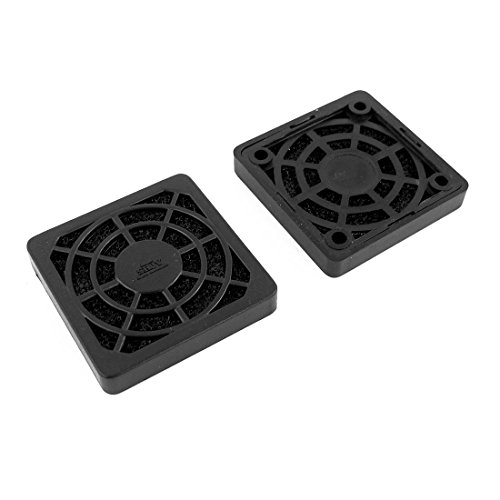 sourcing map Plástico Negro Cuadrada Tapa de Filtro Antipolvo para 40mm Ventilador de Ordenador PC 2 Piezas