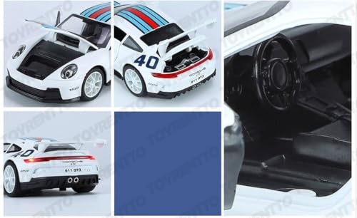 Image of 1:32 Scale Porsche Maritni Die-Cast Car Toy with Lights & Sound Pull Back Sports Car Model with Opening Doors & Hood Gift for Kids & Collectors