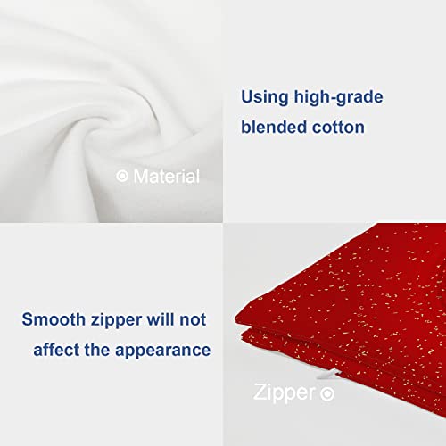 Batmerry Red Round Love Hearts Decorative Pillow Covers, White Double Happiness Pattern Chinese Wedding Double Sided Throw Pillow Covers Sofa Cushion Cover Square 18 X 18 Inches(Set Of 2) #TOP3