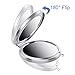 MIHAGUTY Magnifying Compact Mirror for Purses with 2 x 1x Magnification, Folding Mini Pocket Double Sided Travel Makeup Mirror,Perfect for Purse, Pocket Mirror for Gift (Silver)