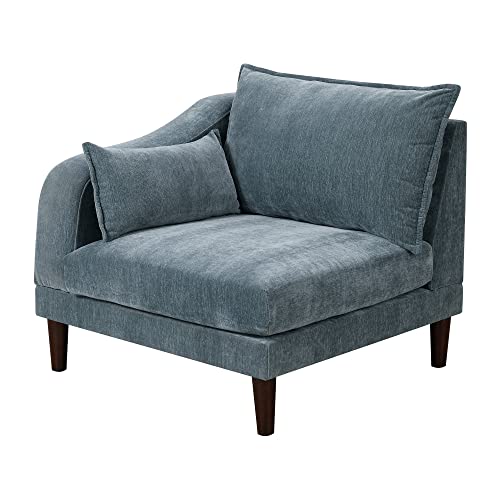 Sillón modular con brazo único azul suave miniatura 1