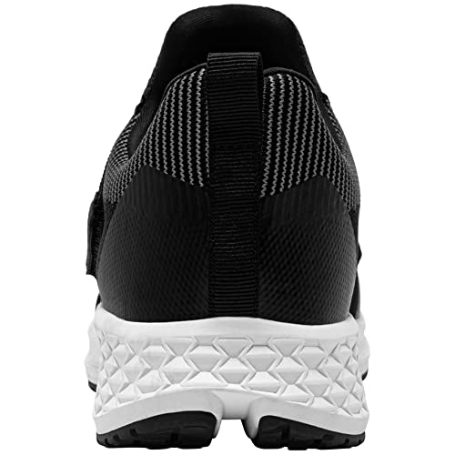 Fenlern Men's Cycling Shoes Walkable Indoor Bike Shoes Compatible 2-Bolt Cleats Comfortable And Lightweight, Black White 10.5 #TOP5