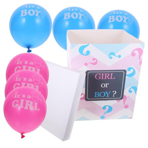 Healifty Scatola Palloncini Gender Reveal Per Shower Decorazioni Festive Con Palloncini Rosa e Azzurri Box Giochi Rivelazione Genere o Bambina Accessori Feste Nascita