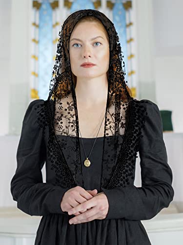 6 Pcs Veils For Church Catholic Mass Veils Church Veils For Women Catholic Lace Triangle Lace Mantilla Floral Veil Tulle Scarf Covering Fringed Catholic Multi Color Lace Wedding Shawl For Mass Bridal #TOP5