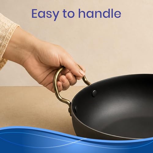 Image of DOZY Iron Nonstick Kadhai | Naturally Nonstick | Toxin Free | Even Heat Distribution 28 | Black 1.5L Capacity