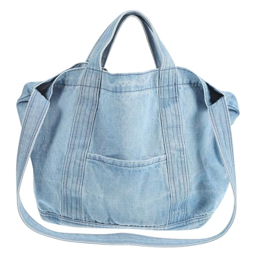 Sac à bandoulière pour femmes Ipetboom bleu marine jean porté épaule en tissu