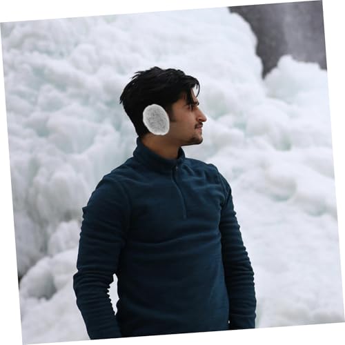 1pair Bandless Plush Ear Warmers for Soft Fleece Ear Covers for Men Women Boys and Girls Grey Outdoor Cold Weather 5