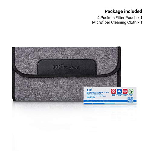 4 Pockets Lens Filter Case For Filter Up To 82Mm (37Mm 40.5Mm 43Mm 46Mm 49Mm 52Mm 55Mm 58Mm 62Mm 67Mm 72Mm 77Mm),Foldout Filter Pouch With Microfiber Cleaning Cloth,Photography Filter Holder Bag #TOP6