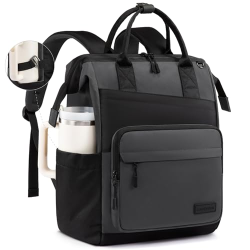 Image of LOVEVOOK Laptop Backpack for Women, 15.6 Inch Travel Backpack for Work College Business, Water Resistant Teacher Nurse Bag with Large Capacity, School Bookbag Bags Cute Daypack for Woman Girls