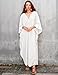 Bsubseach Women White Kaftan Dress Batwing Sleeve Plus Size Swimsuit Cover Up Maxi Caftan Dresses