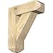 Ekena Millwork BKT0806X24X28TRA04RDF Traditional Craftsman Rough Sawn Bracket w/Offset Brace, Douglas Fir