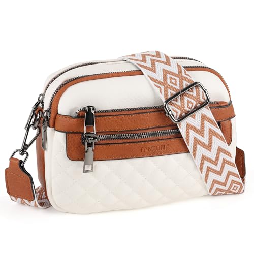 Image of TANTOMI Crossbody Bags for Women, 6-Pockets Cross Body Purse, Vegan Leather Handbags Shoulder Bag for Travel, Gifts for Women
