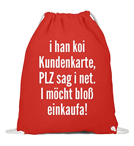 Gymsac en coton rouge vif idéal pour vos courses quotidiennes avec message humoristique
