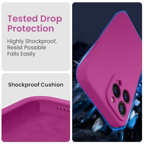 Image of FireNova Designed for iPhone 15 Pro Max Case, Silicone Upgraded [Camera Protection] Phone Case, Soft Anti-Scratch Microfiber Lining Inside, 6.7 inch, Shocking Pink