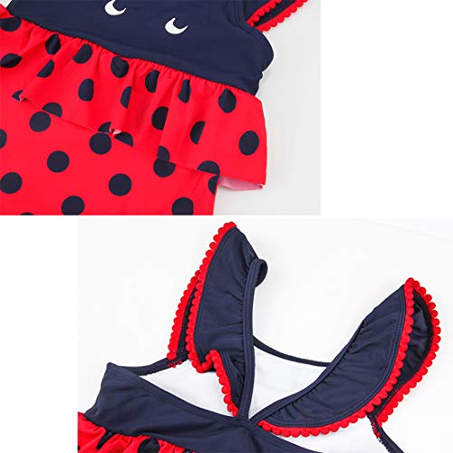 Julysand Toddler Girls One Piece Swimsuit Pink Blue Sleeveless Swimwear Bathing Suit with Cut-Out Back2