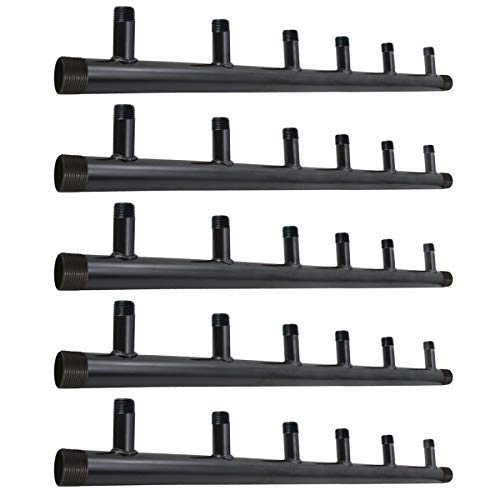 Image of Midline Valve SH6-1434-7-5 Steel Manifold, 1-1 /4'' Base 6 Ports of 3 /4'' 7'' Spacing, Black, 5 Pack
