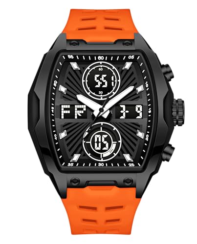 Image of V2A Impact-KUBIX 5410 Analog-Digital Watch for Men | Trendy Tonneau Shape | Bold Fashion Performance Watch with 3 Time Zones, Countdown, 50M Water Resistance, Alarm & Stopwatch