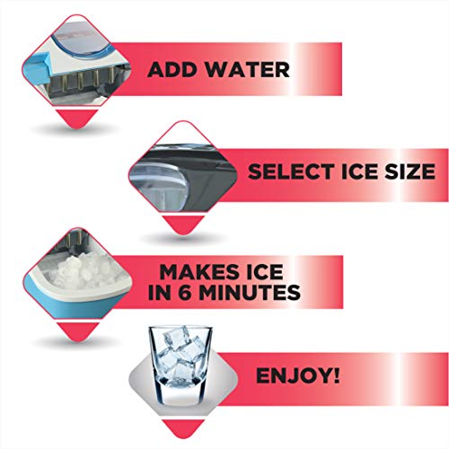 Frigidaire Efic108-Blue Counter-Top Portable, Compact Ice Maker, Blue, 26 Lb Per Day #TOP4