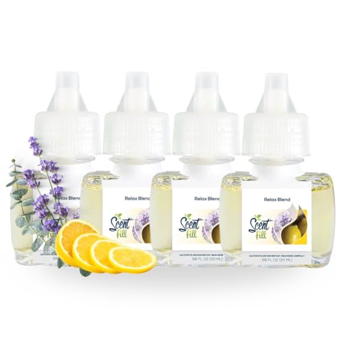 Scent Fill Relax Blend Plug in Air Freshener 4 Scented Oil Refills