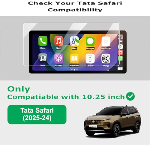 Image of OHAYO 9H Hard Screen Protector for Tata Safari 2024 & 2025 | Infotainment 10.25 Inch & Speedometer MID & Steering Control Protection Film | Military Strength Scratch Resistant Clear Guard | Not Tempered Glass