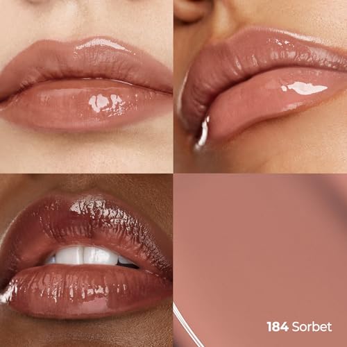 Image of Laka Fruity Glam Tint | Glowing Korean Lip Tint with Hydrating Lightweight Texture | Buildable Color, Non-Sticky High Shine Gloss | K-Beauty Korean Makeup | #184 Sorbet, 0.15oz