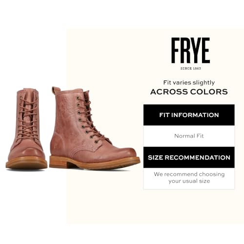 Image of Frye Veronica Women's Combat Boots Crafted from Hand-Burnished Vintage Italian Leather with Genuine Stitch-Down Welt Construction and Leather Lining - 6 inch Shaft Height