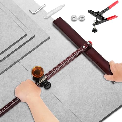 YhsPkh Manual Tile/Glass Cutter(0.6/0.8/0.9m) - 2 Blades + Powerful Tile Pliers, T Type Hand Tile Cutter Tools, For Cutting Ceramic, Tile, Floor, Mirror,9M