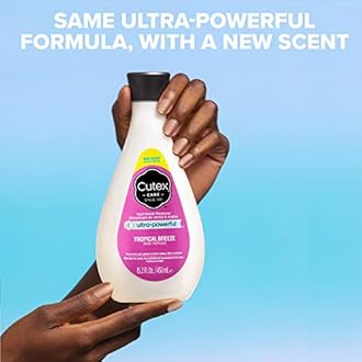 Cutex Gel Nail Polish Remover, Tropical Breeze Scent | Ultra-Powerful | Removes Glitter | 15.2 Fl Oz | Pack of 2