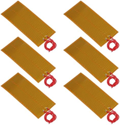 6pcs 45mmx100mm Film Heater Plate Adhesive Pad, PI Heating Elements Film 24V 30W Strip Heater Adhesive Polyimide Heater Plate