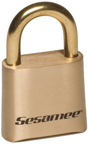 CCL Security Sesamee K0436 4 Dial Bottom Resettable Marine Combination Brass Padlock with 1-Inch Shackle and 10,000 Potential Combinations - 5 Pack