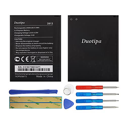 Duotipa Batterie de rechange pour Wiko 3913 compatible avec Wiko 3913 Wiko Lenny 4 Wiko Lenny 4 Plus Batterie avec outils