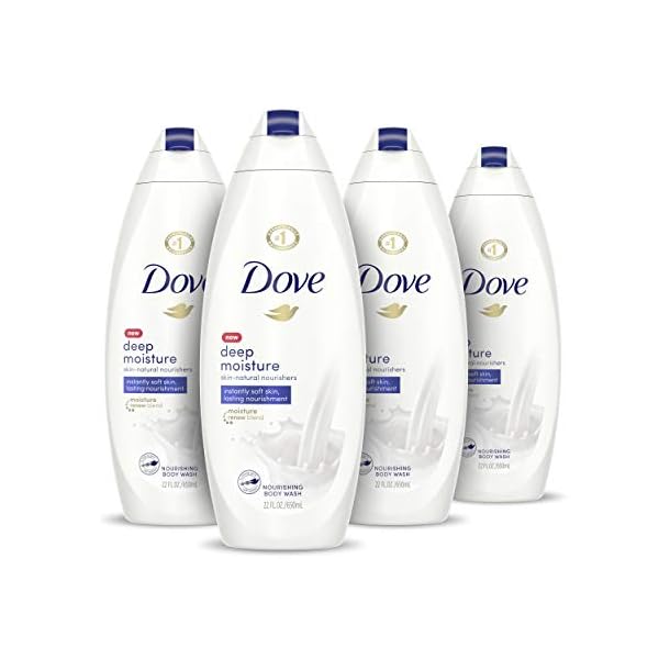 Dove Deep Moisture Body Wash For Dry Skin Moisturizing Body Wash Transforms Even The Driest Skin In One Shower , 22 Fl Oz (Pack of 4)