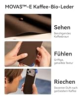 MOFT MOVAS Rahmen Hülle für iPhone 18 Pro für MagSafe, Ultra Dünner und Ultra Schutz - TPU-Eck Schutz mit Weiches Veganes Leder，0.75 mm (0.03 in) Slim（Dark Coffee + Sapphire） – Ansicht 8