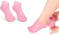 Meia de Silicone Hidratação Pés Rachados Ressecados Anti Rachadura Tratamento Reutilizável - 1 Par